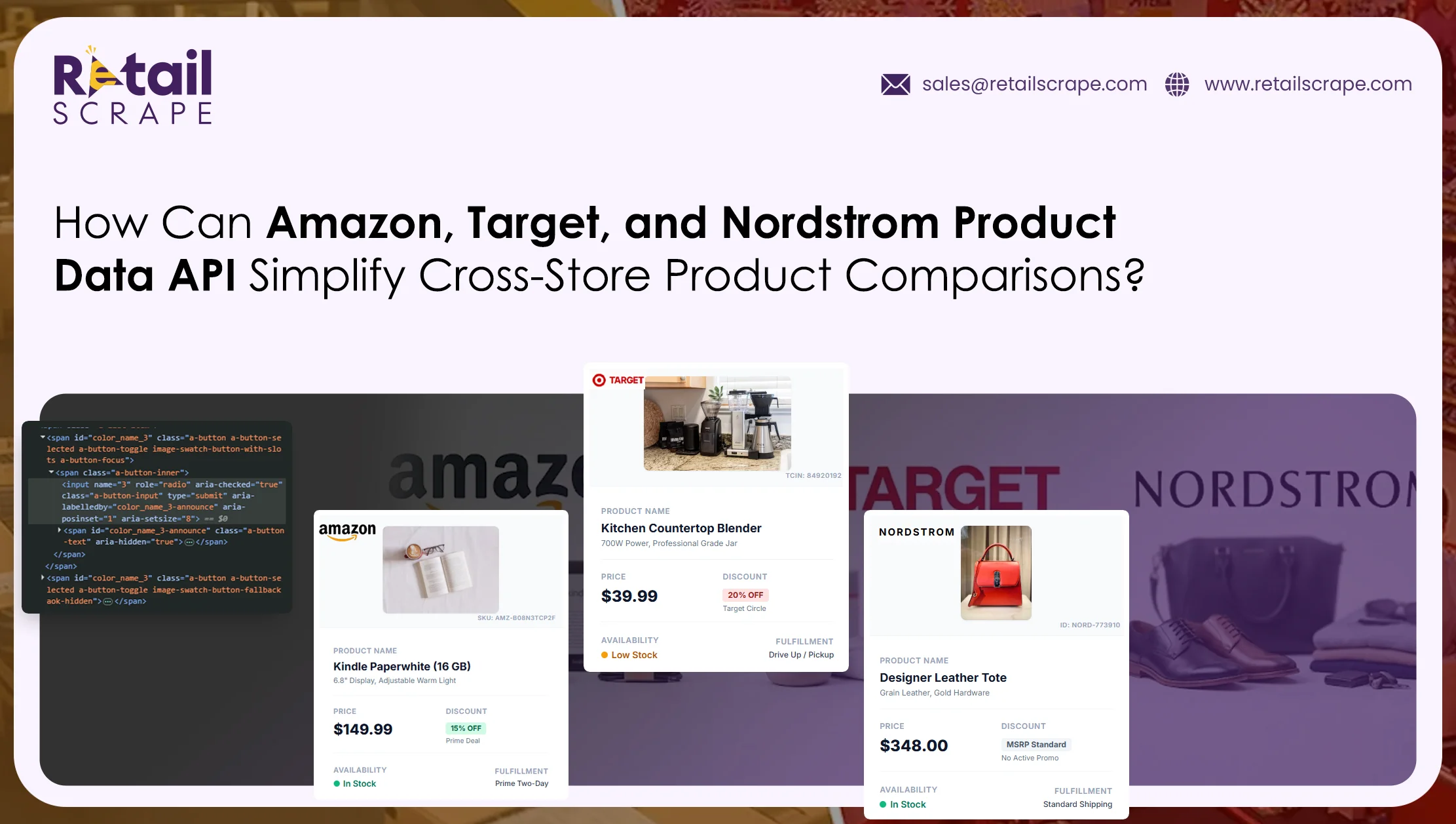 Amazon, Target, and Nordstrom Product Data API