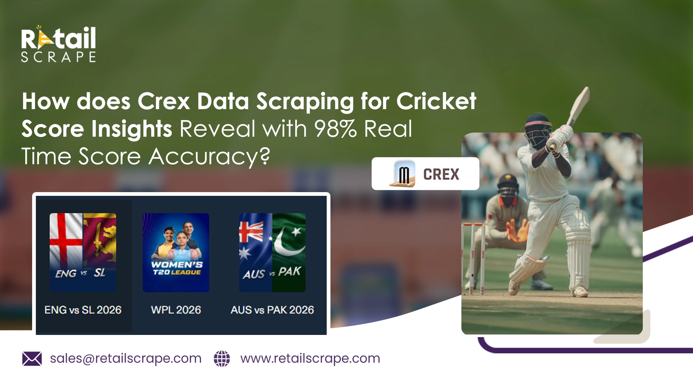 How does Crex Data Scraping for Cricket Score Insights Reveal with 98% Real-Time Score Accuracy?   