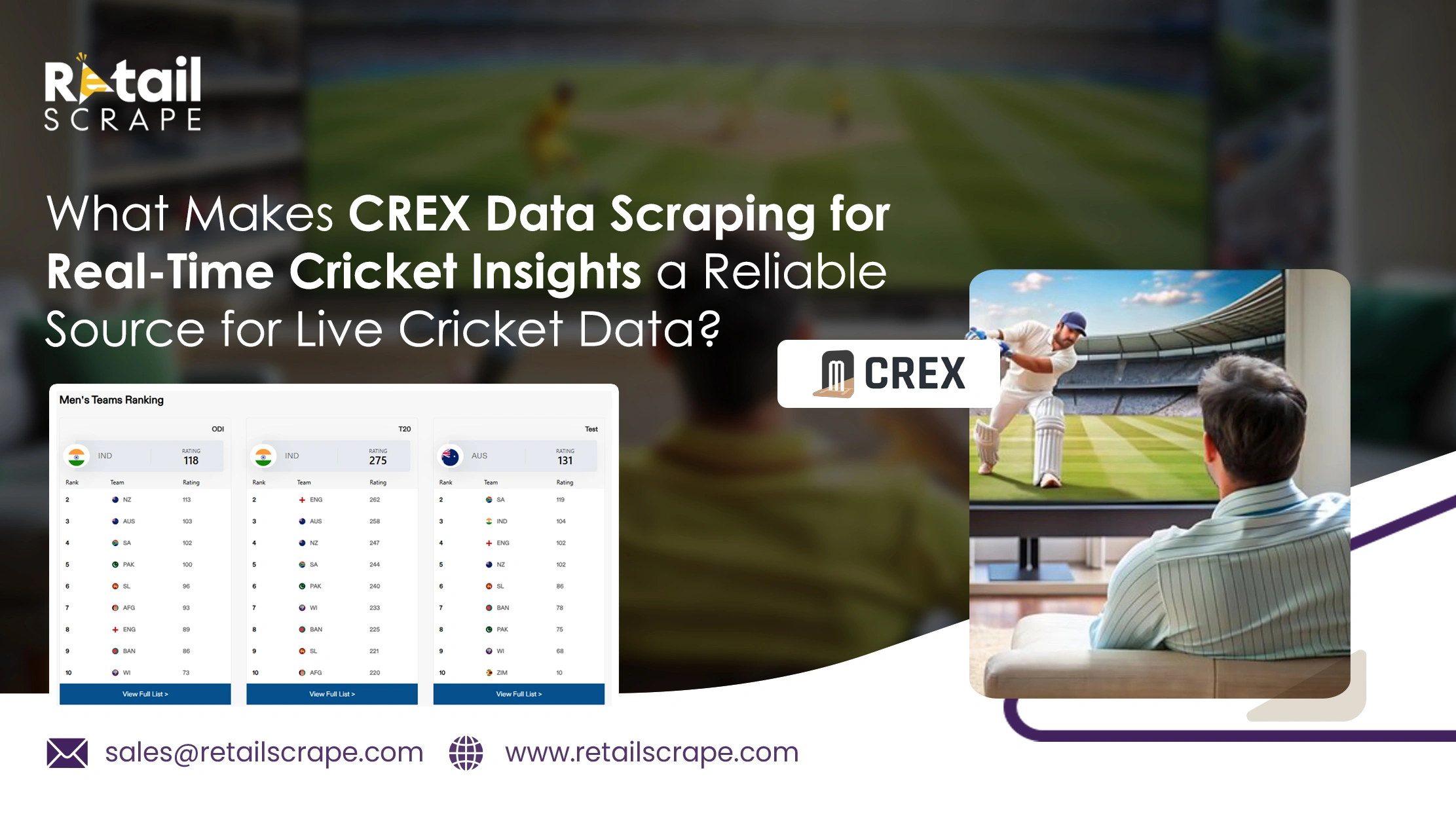 What Makes CREX Data Scraping for Real-Time Cricket Insights a Reliable Source for Live Cricket Data?