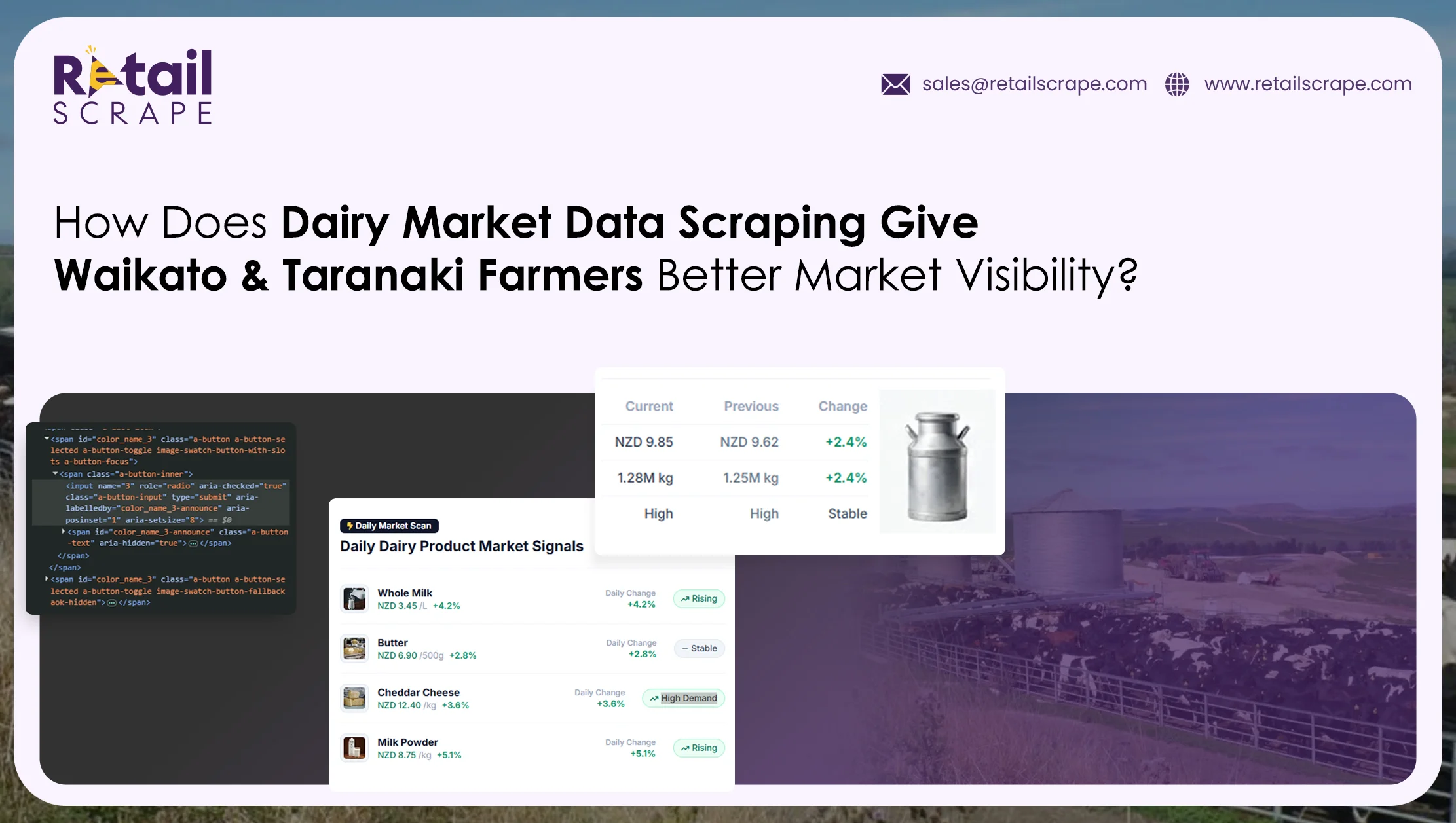 Dairy Market Data Scraping for Waikato & Taranaki Farmers