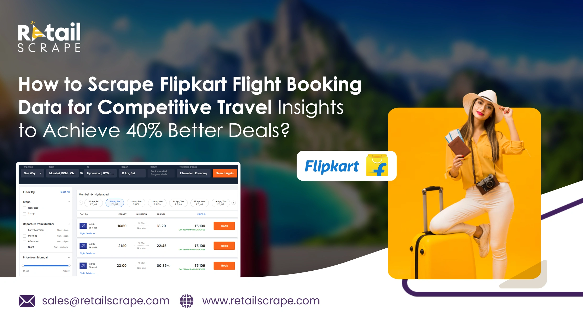 How to Scrape Flipkart Flight Booking Data for Competitive Travel Insights to Achieve 40% Better Deals?