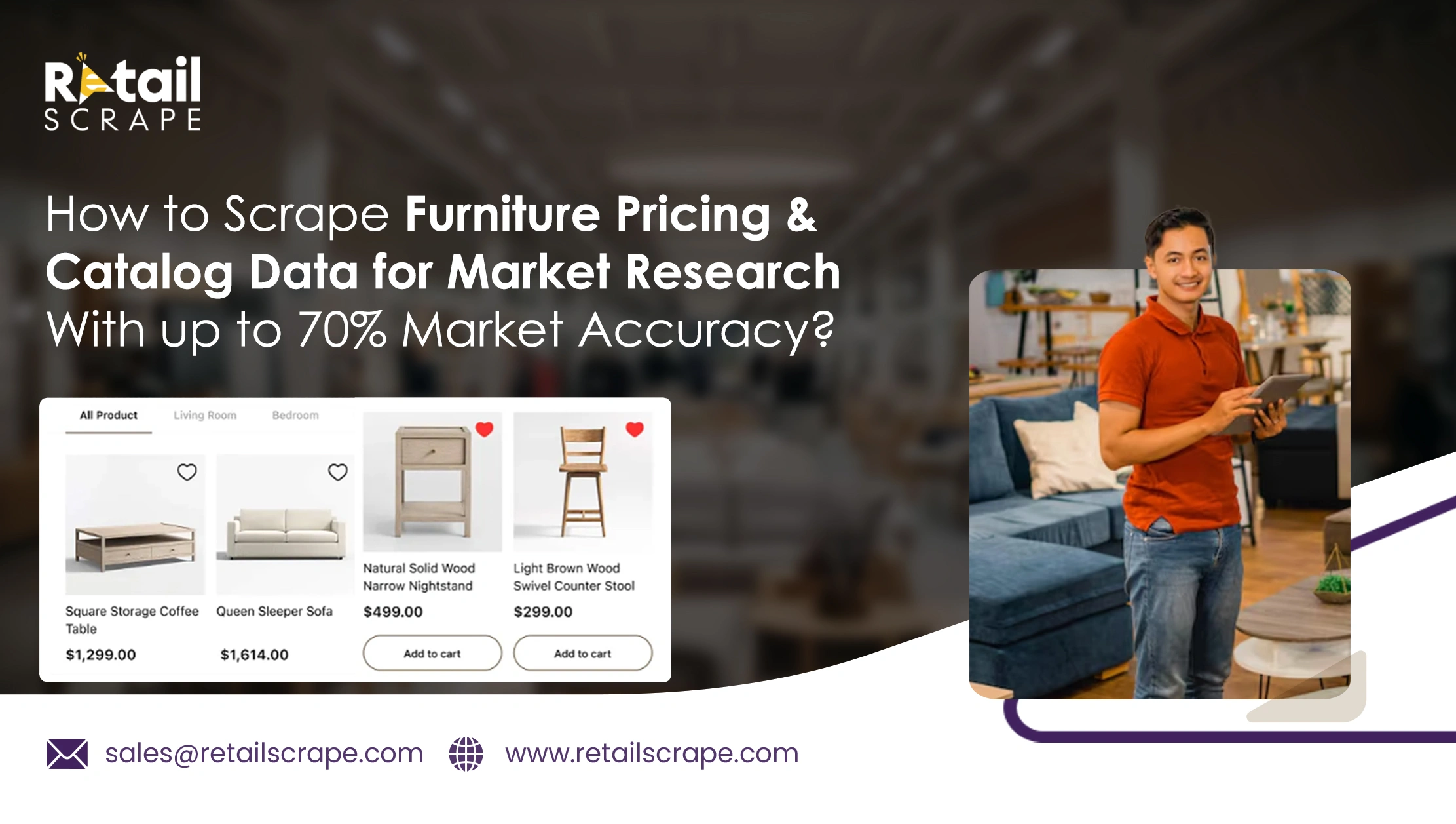 How to Scrape Furniture Pricing & Catalog Data for Market Research With up to 70% Market Accuracy?
