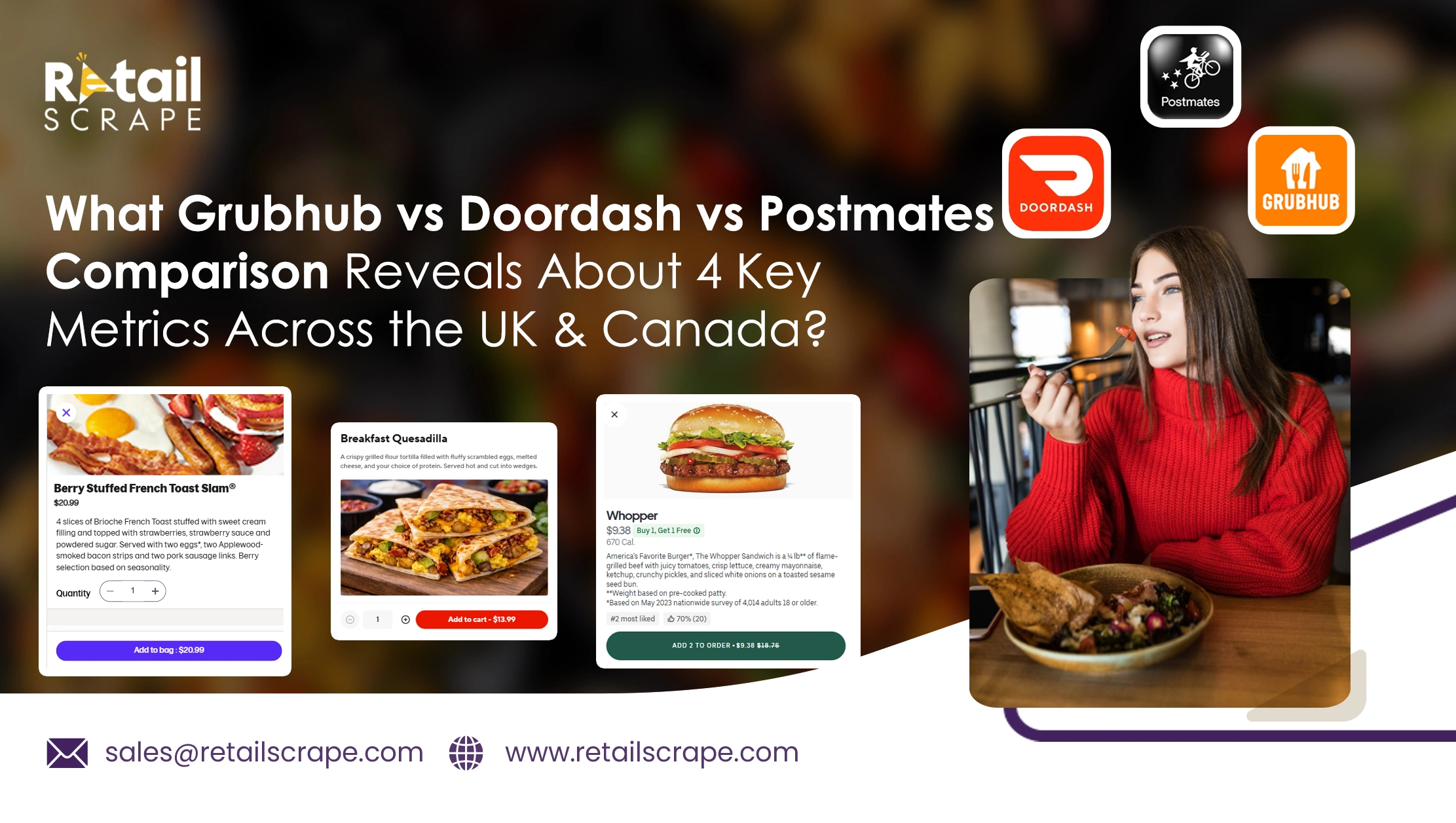 What Grubhub vs Doordash vs Postmates Comparison Reveals About 4 Key Metrics Across the UK & Canada?  
