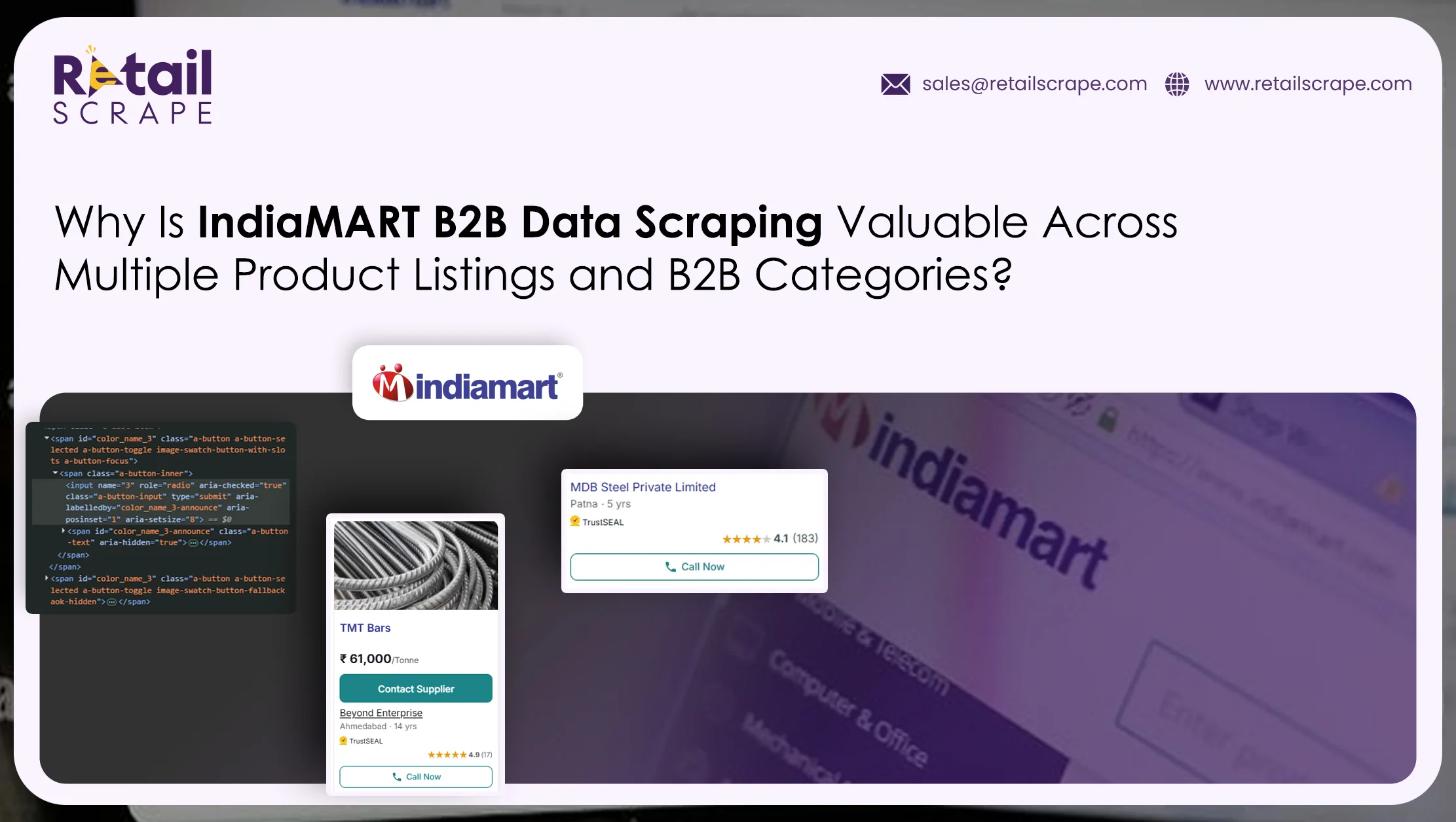 Why Is IndiaMART B2B Data Scraping Valuable Across Multiple Product Listings and B2B Categories?