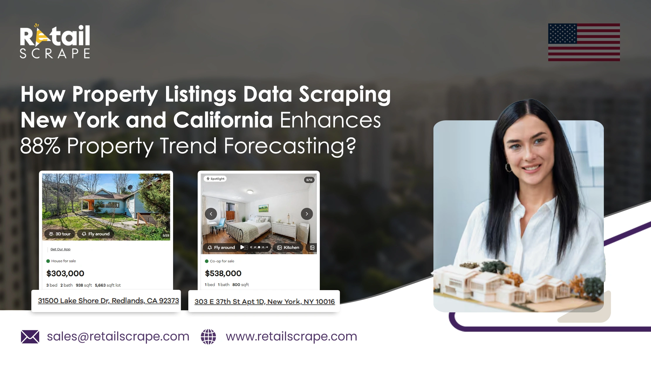 How Property Listings Data Scraping New York and California Enhances 88% Property Trend Forecasting?