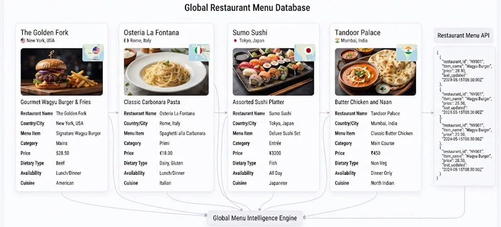 Developing Scalable Food Menu Intelligence For Global Analysis