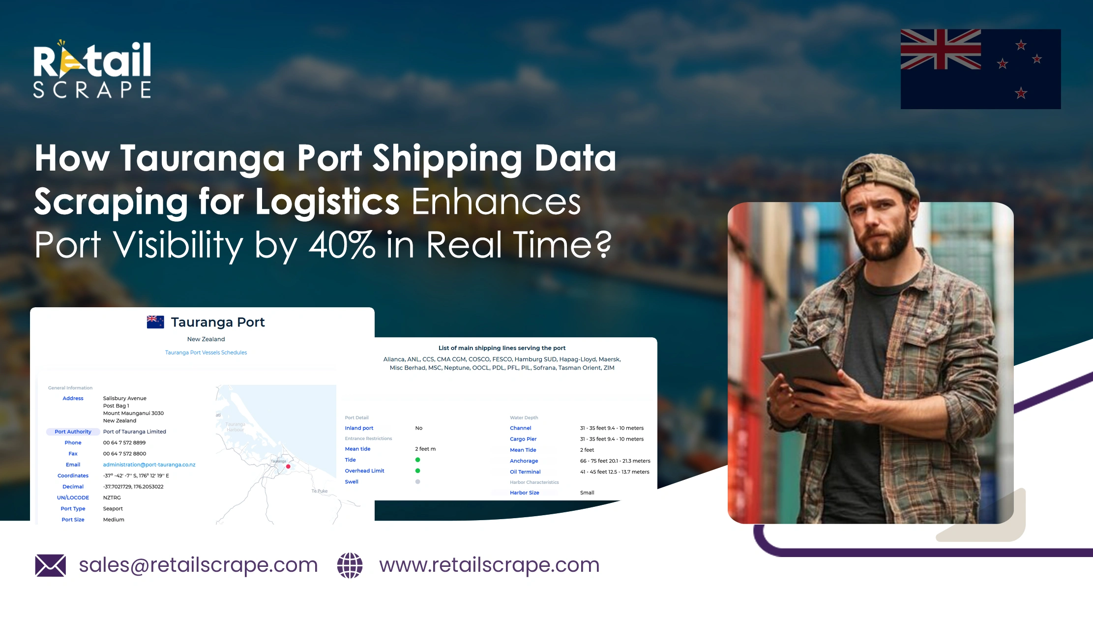 How Tauranga Port Shipping Data Scraping for Logistics Enhances Port Visibility by 40% in Real Time?