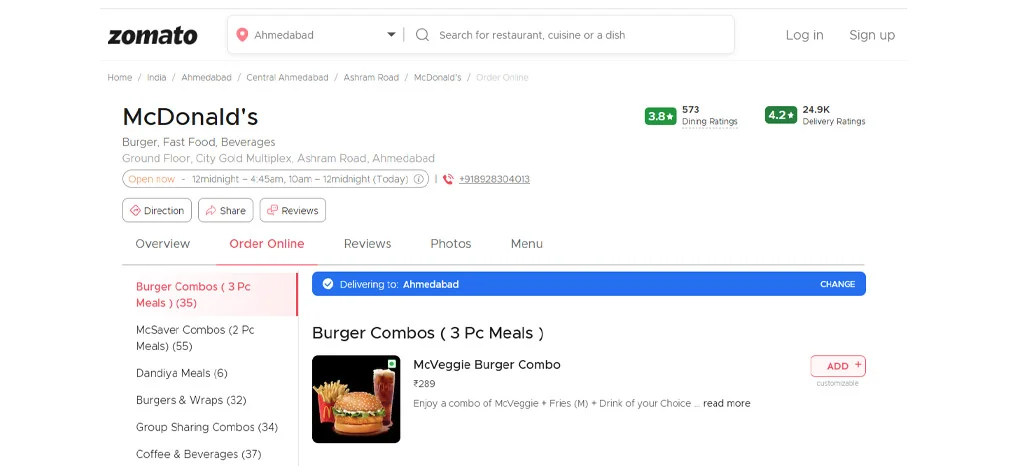 Mapping Urban Restaurant Addresses and Localized Coverage Networks