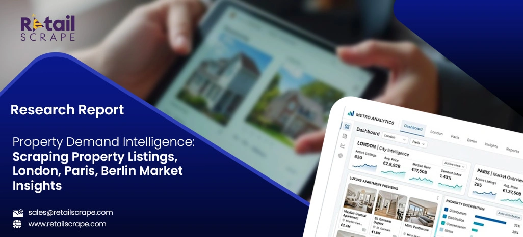 Property Demand Intelligence: Scraping Property Listings, London, Paris, Berlin Market Insights